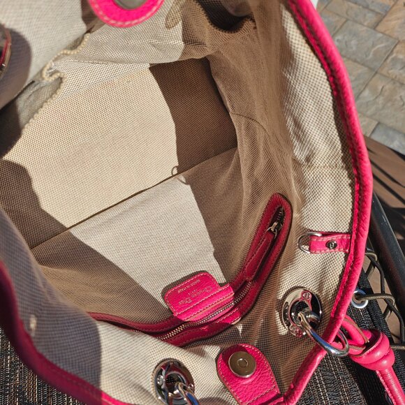 CHRISTIAN DIOR Coated Canvas Cannage Print Cherie Small Tote Pink - Picture 9 of 17
